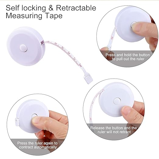 12 Pack Soft Retractable Measuring Tape - Tape Measure for Body Measuring Metric Tape Measure Double Scale Soft Tape Measure for Body Fabric Sewing Tailor Cloth Knitting Home Craft Measurements