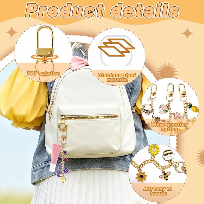 Wurosi 24 Set Lip Gloss Keychain Making Kit, Cellophane Bags, Thank You Cards - Image 3