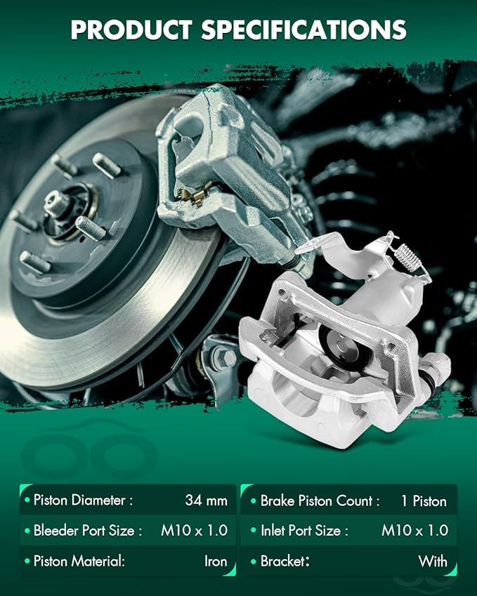 SCITOO 19B6789 19B6788 Rear Left & Right Disc Brake Calipers Assembly w/Bracket For Hyundai For Elantra GT/For Veloster,For Kia For Forte/For Forte Koup/For Forte5