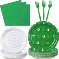 Qyeahkj 100 Pcs Golf Party Supplies Golf Ball Disposable Plates and Napkins Set by Qyeahkj
