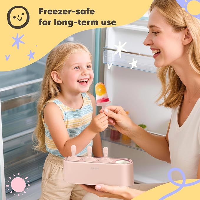 Popsicle Mold Set 4 Pieces Homemade Silicone Popsicle Maker Easy Release Ice - Image 6