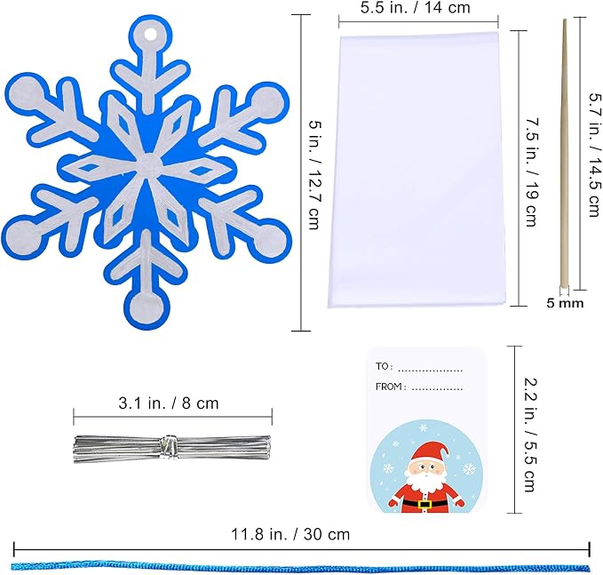 Winlyn 56 Sets 8 Styles Magic Color Scratch Blue Snowflake Ornaments - Image 5