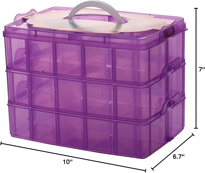 Sooyee 3-Tier Bead Organizer, Stackable Craft Storage Containers - Image 7