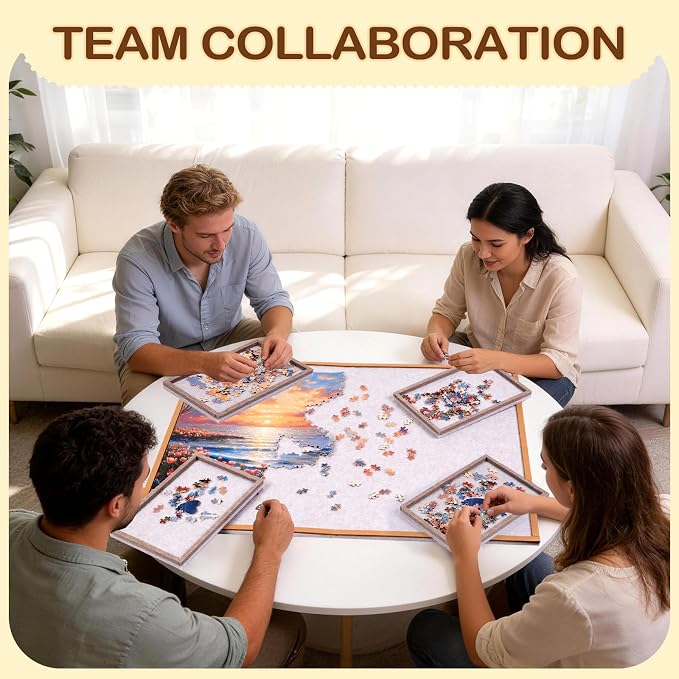 Puzzle Board for 1500 Pieces, Foldable Jigsaw Puzzle Board 35.4" x 26.18" - Image 7