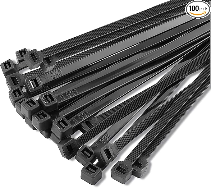 zip ties 18 inch large plastic cable ties black 100 per pack nylon ties wraps outdoor use With 60 Pounds Tensile