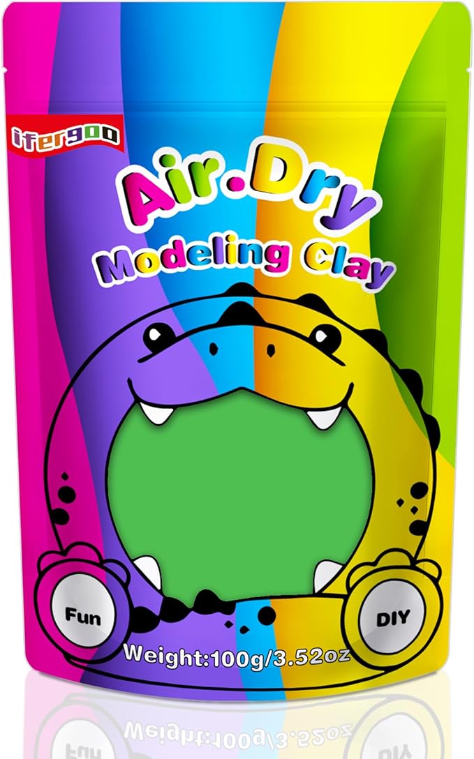 ifergoo Green Air Dry Clay, DIY Creative Modeling Clay by iFergoo