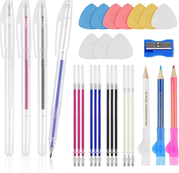 Fabric Markers Kit for Sewing & Quilting-10 Pcs Tailor’s Chalks, Sewing by Okxir