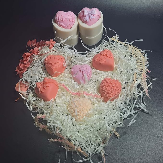 4 Pack Heart Resin Rose Flower Silicone Mold - Image 8