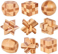 VolksRose 9pcs Wooden Brain Teaser Puzzles, IQ Challenge Puzzle Games, Logic by VolksRose