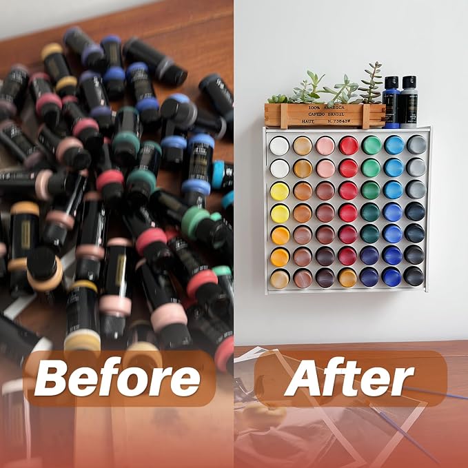 2pack Acrylic Paint Organizer 49 Holes Craft Paint Storage - Image 5
