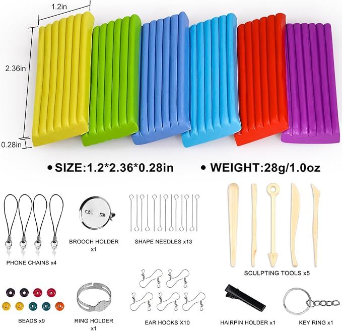 CiaraQ 36-Color Polymer Clay Oven Bake Modeling Kit | 5 sculpting tools - Image 5