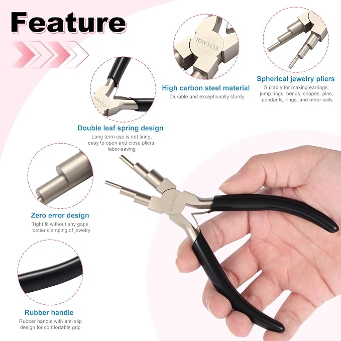 2-in-1 Jewelry Pliers & Wire Looping Tool, High-Carbon Steel Bail Making Pliers - Image 3