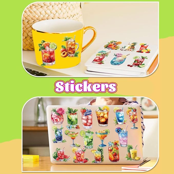 50Pcs Transparent Summer Drinks Aesthetic Stickers - Image 6