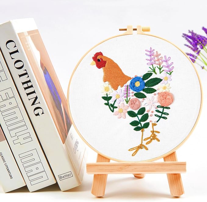 Crafmanoe Hand Embroidery Kits for Beginners Adults, Floral Stamped Cross - Image 7