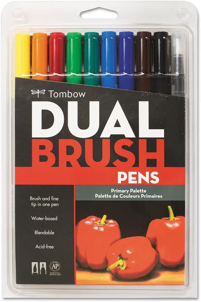 Tombow Dual Brush Marker 10-Piece Set: Primary - Image 5