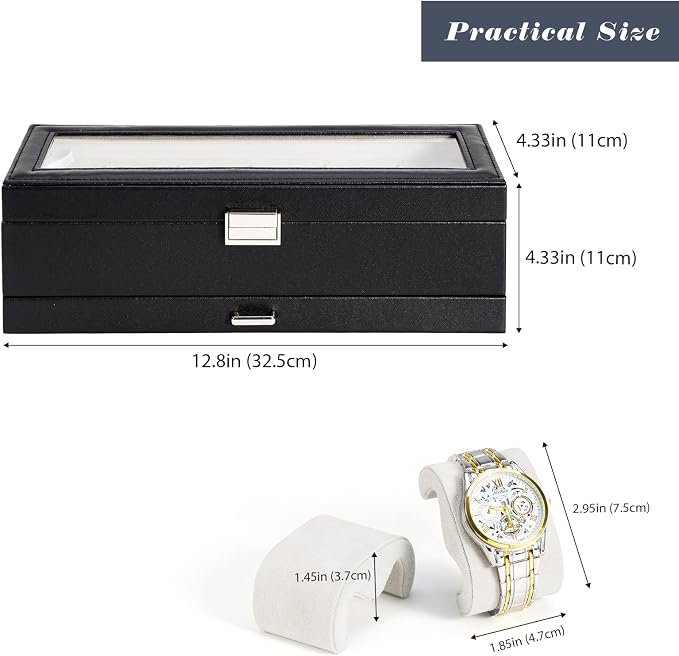 ProCase Watch Box, 6 Slot Watches Display Case - Image 6