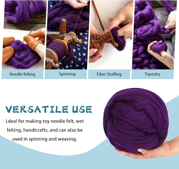 Core Wool for Needle Felting, 8 OZ Merino Wool Roving, Soft Felting Wool for - Image 6