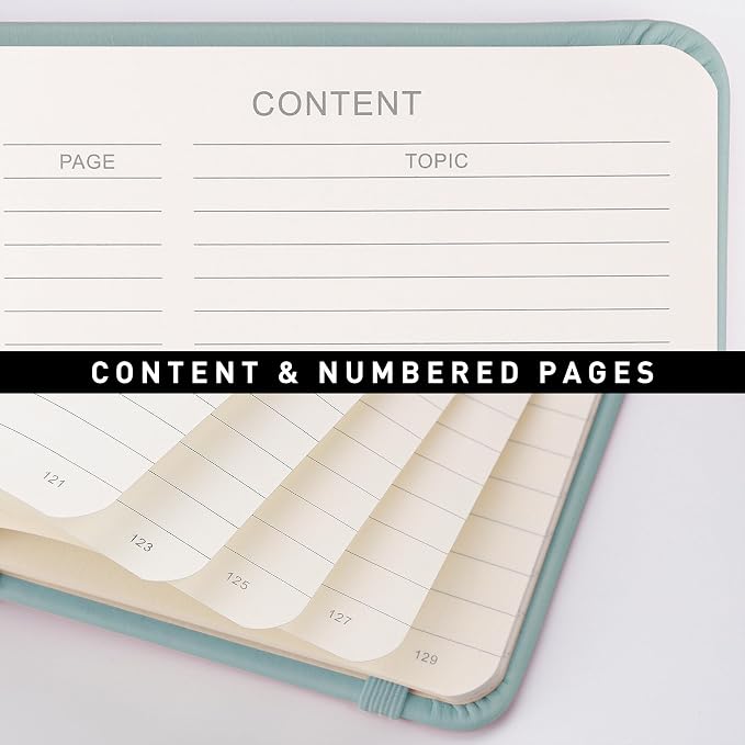 RETTACY Lined Journal Notebook, 192 Numbered Pages, A5 Size | Leather Hardcover - Image 4