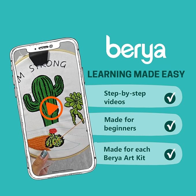 BERYA Funny Cactus Embroidery Kit - Image 5