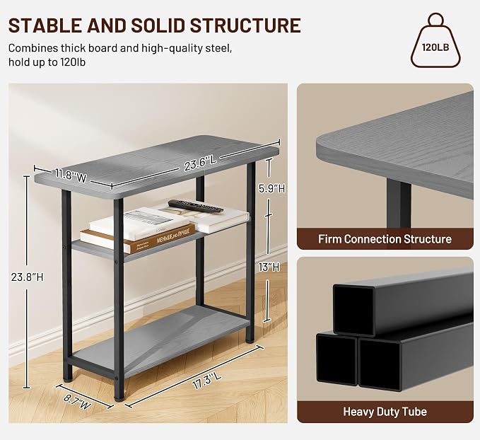SLEEPING LAMB Side Table for Living Room, 3-Tier End Table for Small Space - Image 6