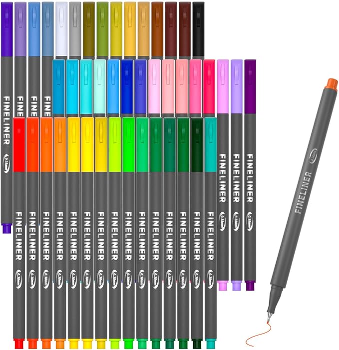 Vanstek 46 Pack Journal Planner Colored Pens, Fineliner Pens by Vanstek