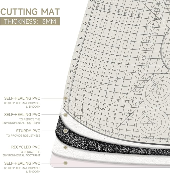 KEARING A4 Self Healing Cutting Mat 9x12 Inch, 3mm Thick Double-Sided - Image 3