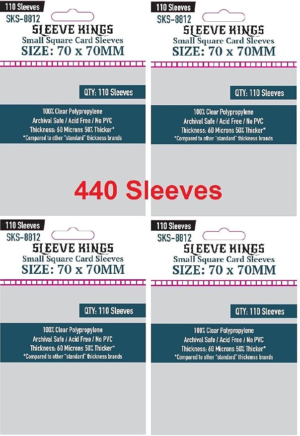 Sleeve Kings Small Square Card Sleeves 70 X 70 mm by SleeveKings