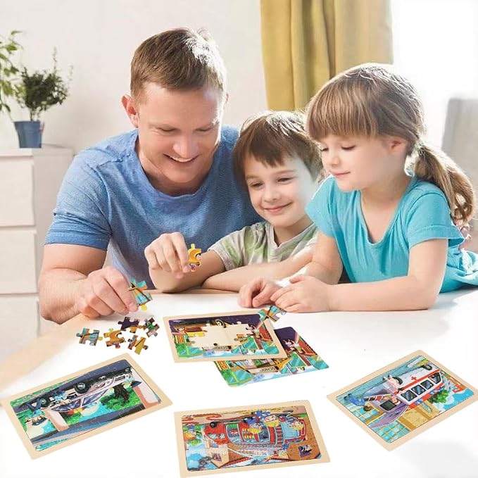 Puzzles for Kids Ages 4-6, 4 Packs 24 Piece Wooden Jigsaw Puzzle for Toddlers - Image 4