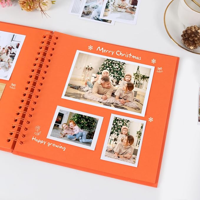RECUTMS 12x12 Scrapbook 60 Page Kraft Paper DIY Graduation Album Orange | 250gsm - Image 2