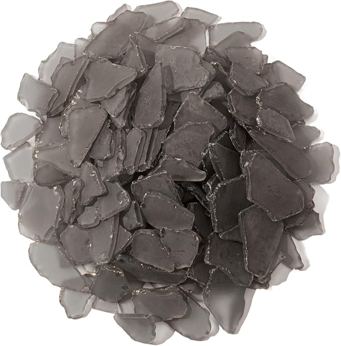 Keedolla Black Sea Glass for Crafts - 10 OZ Flat Frosted Seaglass Pieces by Keedolla