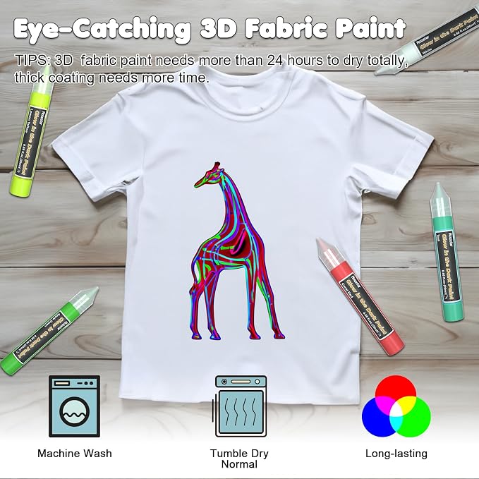 Roizefar Glow in the Dark Paint, 10 Colors 3D Permanent Acrylic Fabric Paints - Image 7