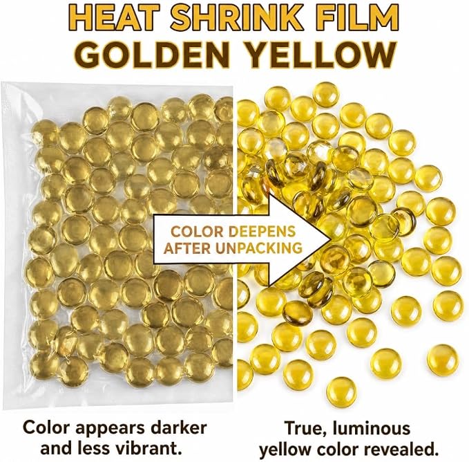 FUTUREPLUSX 1 LB Yellow Glass Marbles, Flat Marbles Glass Beads Vase | - Image 6