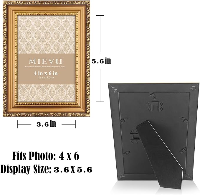 4×6 Picture Frame Gold - Image 3