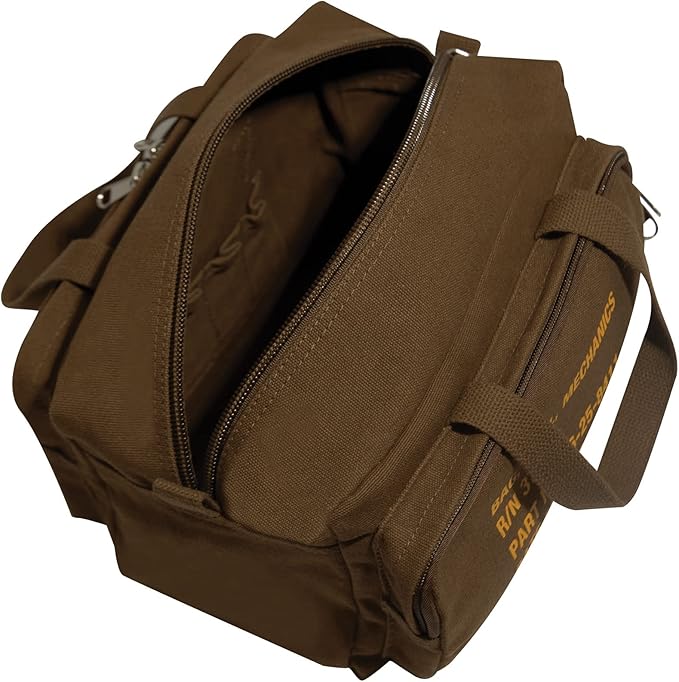 Rothco G.I. Type Zipper Pocket Mechanics Tool Bag With Stencil, Earth Brown