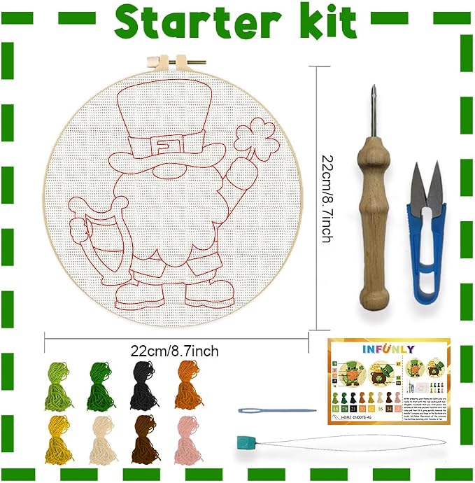 INFUNLY 2 Set St. Patrick's Punch Needle Embroidery Kits - Image 2