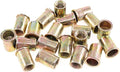 Keadic 100Pcs M12 Rivet Nuts Metric Zinc Plated Rivet Nut Carbon Steel Rivet Nut Flat Head Threaded Insert Kit Threaded Rivet Insert Nutsert Rivnuts Kit for Furniture