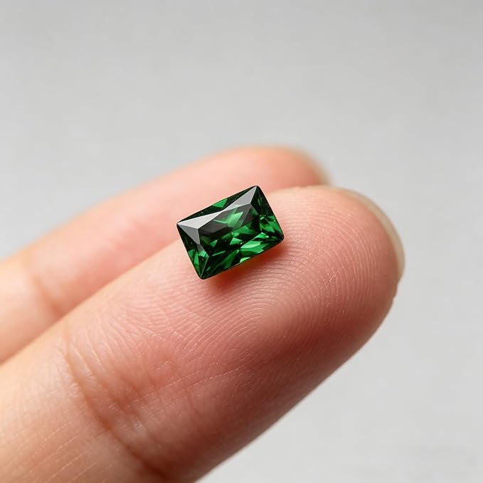 Emerald Green Color Cubic Zirconia Loose Beads Unset - Image 3
