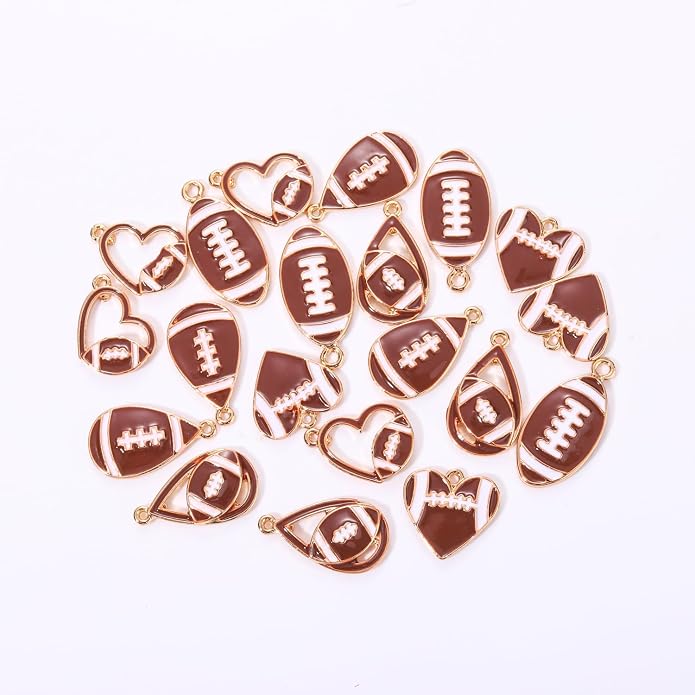 20PCS Sports Charms Enamel Basketball Baseball Pendant Charms - Image 5