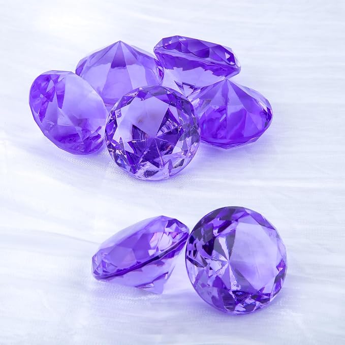 Niceup 26PCS Purple Fake Diamonds Big Gem Toys, 1.5in Pool Diving Gems Acrylic - Image 5