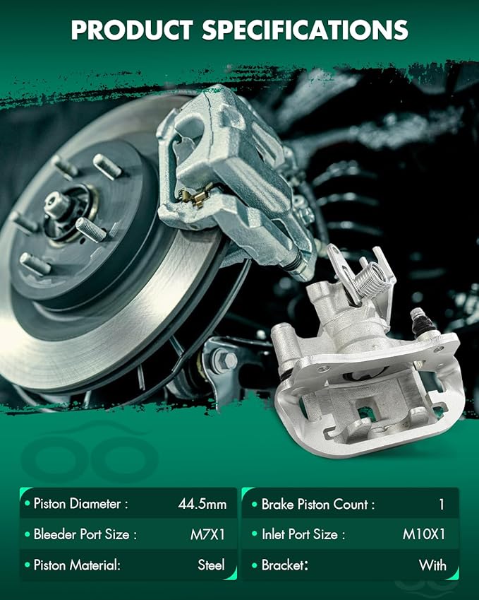 SCITOO 19B2754 Rear Left Disc Brake Caliper w/Bracket Fit For Toyota For MR2 Spyder 2000-2002, Single Piston