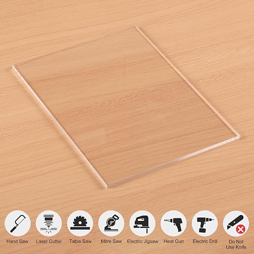 KAITELA Pack of 10 Clear Acrylic Sheet 5" x 7" Cast Plexiglass Panel 1/8" Thick - Image 5