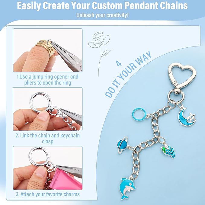 Modacraft 443 Pcs Charms Lip Gloss Keychain Making Kit - Image 4