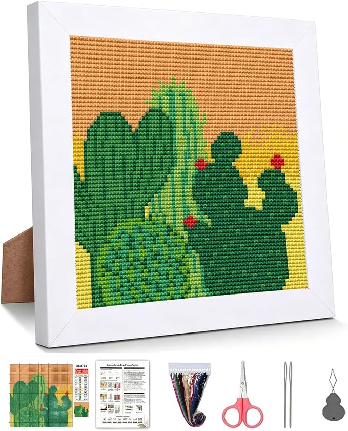 WUSARPLY Cactus Stamped Cross Stitch Kits by WUSARPLY