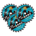 7-1/4 Inch Miter/Table Saw Blades 3pcs, 24 Teeth ATB TCT Fine Finish Wood Cutting Circular Saw Blade with 4/5 Inch Arbor