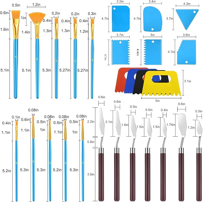 EEEKit 27 PCS Palette Knife Set, Stainless Steel Spatula Pallet Knife - Image 8