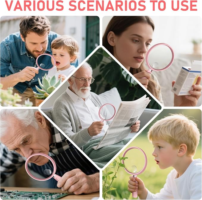 10X 30X Magnifying Glass for Reading, Handheld Magnifier for Reading, 90mm - Image 7