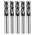 5pcs 1/4" Carbide Square End Mill Bits Set for Alloy Stees/Hardened Steels,Hrc55 Micro Grain Carbide Milling Cutter 4Flute CNC Router Bits with AlTiN Coating