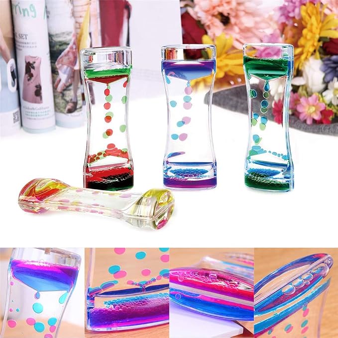 FKYTION Liquid Motion Bubbler Timer and Moving Sand Art Picture 2 Pack Colorful - Image 4