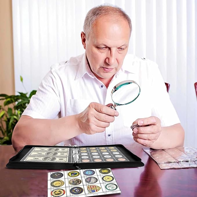 Fireproof Coin Collection Book for Collectors, 400 Pockets Coin Collecting - Image 7