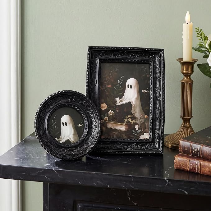 Cuspin Gothic Picture Frame Set of 2, Vintage Ornate Black Resin Frames - Image 2